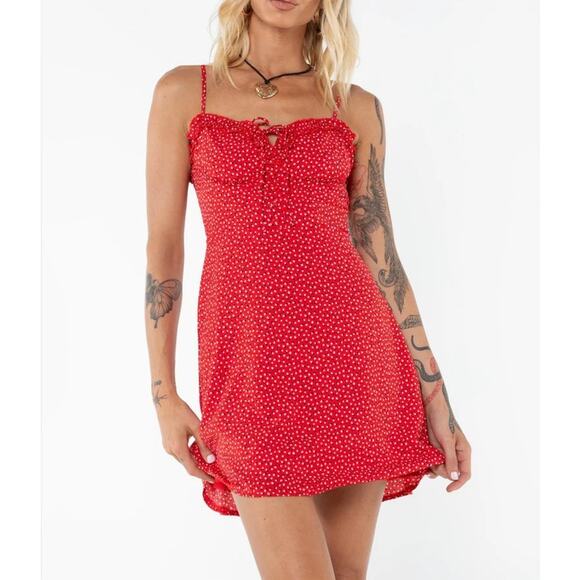 Princess Polly - Love Birds Mini Dress in Red & White - Picture 6 of 6